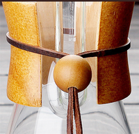 Filtre à café et thé réutilisable en verre borosilicate 400/800/1000 ml avec manchon en bois, style américain, pour infusion manuelle