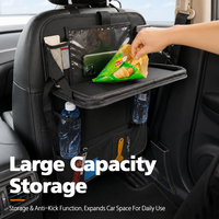Organisateur de rangement pour dossier de siège de voiture en tissu Oxford 600D OEM avec porte-gobelet et support tablette, tapis anti-coup de pied pour siège arrière