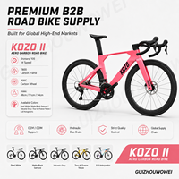 Vélo de route en carbone KOZO II T800, Shimano 105 2x12, pneus Goodyear 700x28C, freins à disque hydrauliques, roues tubeless H50, course