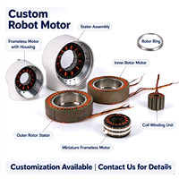 Motor DC Brushless BLDC Tanpa Bingkai, Kecepatan dan Torsi Kustom, DC12V 24V 36V 48V 72V, 20-200mm, untuk Robot Humanoid & Lengan Robot