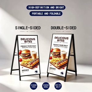 High-light floor-standing A-frame <b>LED</b> lightbox poster display stand shop entrance display stand foldable stand promotional <b>sign</b> - Product Image 5