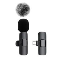 Microphone Lavalier Sans Fil Type C Plug and Play Kit 2 Micros pour Enregistrement Vidéo Téléphone et Diffusion en Direct