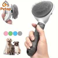 Brosse lissante autonettoyante Petop ABS à un clic pour chiens et chats, sûre pour la peau, outil de toilettage pour la perte de poils et le massage, OEM/ODM