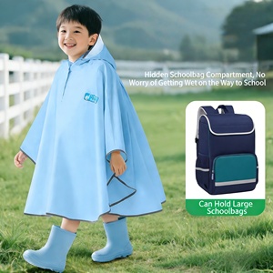 <span class=keywords><strong>Poncho</strong></span> de pluie pour enfants en PEVA de qualité supérieure avec des motifs d'astronautes et de lapins - Product Image 4
