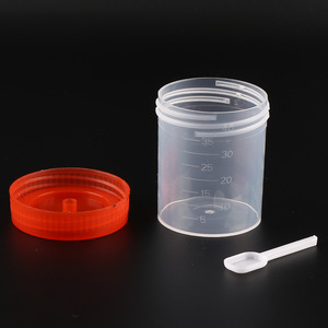 ถ้วยตัวอย่างพลาสติก Tamayasu ขนาด 50 มล. พร้อมช้อนสำหรับใช้ทางการแพทย์ - Product Image 3