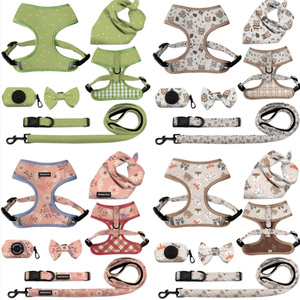 Fashion Reversible Designer Sublimation Adjustable Luxury Custom Private Label Print Pet Leash Collar Dog Harness Set - Product Image 3