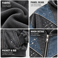 Sweat à capuche zippé personnalisé en molleton de coton épais avec panneau en V et effet éclaboussures de peinture, veste à capuche entièrement zippée pour homme, style streetwear