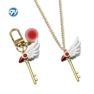 Venta al por mayor Anime lindo estrella varita collar Opp bolsa tarjeta <span class=keywords><strong>Captor</strong></span> <span class=keywords><strong>Sakura</strong></span> <span class=keywords><strong>llavero</strong></span> - Product Image 1