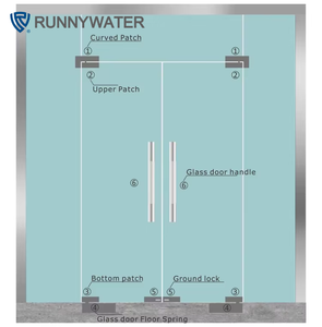 Регулируемая верхняя накладка из нержавеющей стали для стеклянных дверей, прямые поставки с завода - Product Image 6