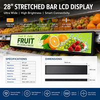 Écran LCD Barre Allongée Haute Luminosité pour Affichage Numérique Publicitaire – Lecteur d'Information pour Bords d'Étagères en Magasin de Détail