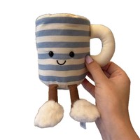 Peluche tasse à thé rayée UK JC, Amuseable Rosie Lea Mug of Tea, peluche douce en forme de tasse à café, mignonne pour enfants