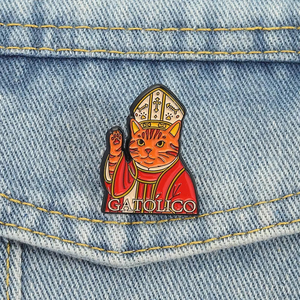 Spille in smalto a forma di gatto <span class=keywords><strong>Papa</strong></span>, spille a forma di animale cartone animato, distintivi da bavero, gioielli divertenti, regalo <span class=keywords><strong>per</strong></span> bambini - Product Image 4