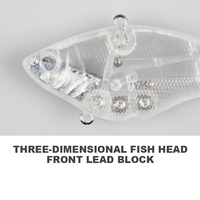 Nouvelle leurre artificielle 13,5g 7cm en ABS, crankbait sans ailettes, non peint, VIB, pour la pêche en rivière et en lac, eau douce