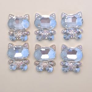 พลอยเทียมรูปแมวส่องแสงเป็นประกายระยิบระยับน่ารัก100ชิ้น/ล็อตสำหรับติดอัลบัมโทรศัพท์เคสโบว์ติดผมตกแต่งศูนย์ - Product Image 3