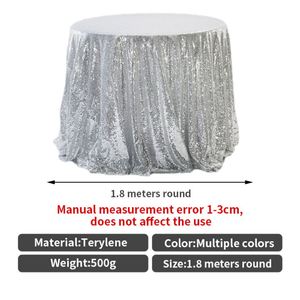 Luxury Gold Sequin <b>Tablecloth</b> Black Silver Round 120 130 Inch <b>Wedding</b> Table Cloth for Sale - Product Image 2