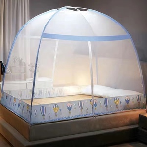 Moustiquaire de lit Queen pliable et épaissie, style yourte mongole, sans installation, pour l'été, sélection premium, 100% solide et carrée - Product Image 2