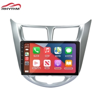 Kit de instalación de Radio para coche Rhythm 9, marco de salpicadero para Hyundai Solaris 1 Accent Verna, reproductores de MP3/MP4, pantalla táctil USB GPS RGB