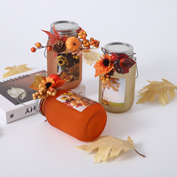 Bouteille en verre avec couvercles métalliques pour la décoration de la maison, Thème Récolte 2026, Thanksgiving et Noël