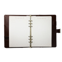 Carnet de notes personnalisé vintage à anneaux avec reliure à coudre en cuir PU avec serrure à feuilles mobiles planificateur de codes secrets