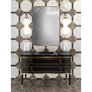 2021 Thiết Kế Mới Nhất Màu Đen Và Vàng Phòng Tắm Vanities - Product Image 3