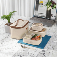 Boîte à lunch pour nouveau-né en acier inoxydable 304 de qualité alimentaire, écologique, avec couvercle en verre hygiénique, hermétique, anti-fuite, sans BPA, double compartiment