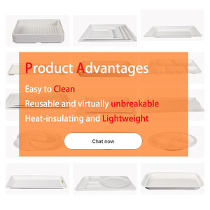 Juego de <span class=keywords><strong>Vajilla</strong></span> de <span class=keywords><strong>Melamina</strong></span> Blanca Moderna de 6 Piezas HCMA, Irrompible, Apto para Lavavajillas, para Fiestas, Campamentos, Bodas y Picnics - Product Image 3