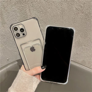 Custodia trasparente per Slot per schede per <span class=keywords><strong>iPhone</strong></span> 13 <span class=keywords><strong>11</strong></span> 12 <span class=keywords><strong>Cover</strong></span> per <span class=keywords><strong>portafoglio</strong></span> in Silicone TPU antiurto trasparente per <span class=keywords><strong>iPhone</strong></span> 14/14 Pro Max - Product Image 6