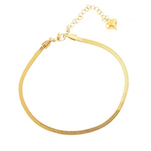 Nueva Tobillera de Acero Inoxidable Chapada en Oro PVD de 18K para Mujer |   Diseño minimalista de cadena de serpiente |   Hipoalergénico y Resistente a la Decoloración - Product Image 2
