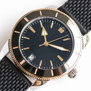 Reloj Mecánico de Acero Inoxidable con Correa de Cuero de 20 mm de Ancho, Diseño de Buceo Simple y Moderno Unisex - Product Image 3