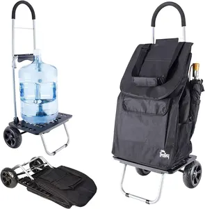 定制防水可重复使用的手推车滚动可折叠旅行杂货手提袋带轮蔬菜购物拉杆袋