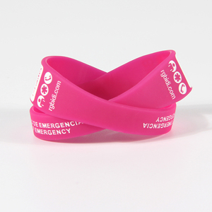 Pulsera de goma de silicona con logotipo personalizado, brazalete de silicona con código QR impreso liso - Product Image 3