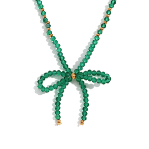 ヴィンテージ風ウェスタンハンドメイド亜鉛合金アンティークシルバーメッキターコイズナバホパールビーズボウペンダントネックレス - Product Image 6