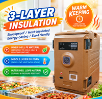 Conteneur isotherme électrique commercial empilable pour le maintien au chaud des aliments, idéal pour la restauration et les événements en plein air