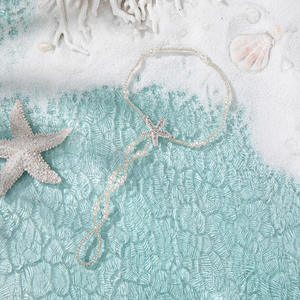 Cheville en forme d'étoile avec perles d'imitation, plaqué argent, style bohème, bijoux de fête pour femme 2024 - Product Image 2