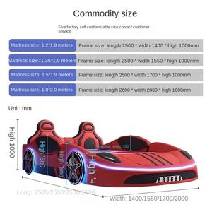 <span class=keywords><strong>Lit</strong></span> <span class=keywords><strong>de</strong></span> voiture <span class=keywords><strong>de</strong></span> sport simple moderne pour garçons cadre en bois souple pour enfants garantie style carton multifonction - Product Image 4