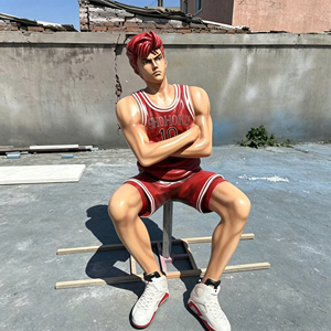 Statue en résine de basket-ball Slam <span class=keywords><strong>Dunk</strong></span>, sculpture en fibre de verre personnalisée sur le thème de l'anime, pour la décoration de magasins à thème - Product Image 6