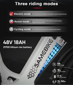 Factory Stock EbikeSAMEBIKE 2026 New 4.0 Fat Tire High carbon steel 8-Speed Electric Mountain Bike <b>Dropshipping</b> Available - Product Image 4