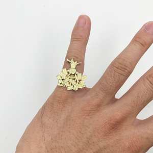 Duyizhao ultimo <span class=keywords><strong>Design</strong></span> Hip Hop14k placcato oro Money Bag albero anello per uomo donna gioielli - Product Image 4