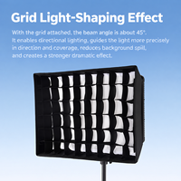 Panneau lumineux LED avec grille Softbox pour la photographie, l'enregistrement vidéo, le studio, les portraits, la diffusion en direct, les créateurs de contenu