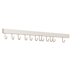 Wall Mounted Aluminum Hook Rack Rectangle No Drill Kitchen <b>Storage</b> Organizer - Product Image 5