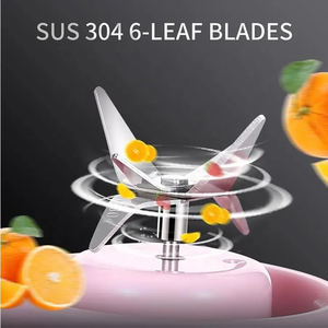 Mini Licuadora Portátil de 6 Cuchillas con Logotipo Personalizado, Licuadora de Frutas Personal sin BPA, Vaso de Vidrio de 380 ml, Cargador USB, Trituradora de Hielo para Coche, USB Re - Product Image 4