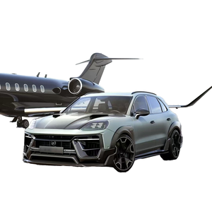 Nouveau kit carrosserie Cayenne 2018-2024 - Style TH en fibre de carbone : Lame avant, jupes latérales, diffuseur, spoiler, extension d'ailes, capot, auto-adhésif - Product Image 1