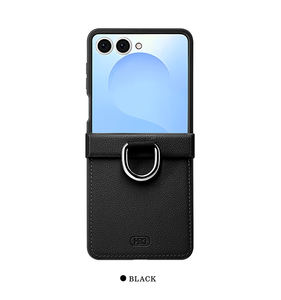 Nueva llegada para <span class=keywords><strong>Samsung</strong></span> para Galaxy <span class=keywords><strong>Z</strong></span> Flip7/Flip6/Flip5 lujo PU cuero Smartphone dedo anillo soporte plegable teléfono contraportada - Product Image 6
