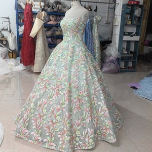 ชุดราตรี Lsany240 ดีไซน์หรูหรา ขนาดใหญ่ ทรงเอไลน์ ช่วยพรางหุ่น ตกแต่งด้วยลูกไม้คุณภาพสูง Jancember - Product Image 4