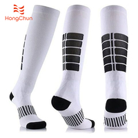 Chaussettes de compression à long tube rayé coloré Fitness Sports Running Chaussettes de cyclisme Chaussettes unisexes