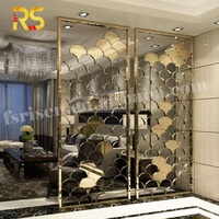 Foshan Interior Decorative Mirror Screen Room Divider Luxury Partition Wall Panel Screen Salon Luxury Mirror Divider Partition