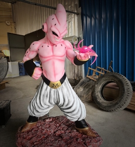 Estatua Coleccionable de Anime de <span class=keywords><strong>Dragon</strong></span> <span class=keywords><strong>Ball</strong></span> Z, Busto de Majin <span class=keywords><strong>Buu</strong></span> a Escala 1:1 con LED y Efecto de Llama en Resina - Product Image 5