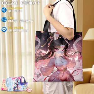 <span class=keywords><strong>Sac</strong></span> fourre-tout personnalisé en toile résistante aux rayures avec bandoulière noire, style designer, pour femme, motif <span class=keywords><strong>Manga</strong></span> - Product Image 1