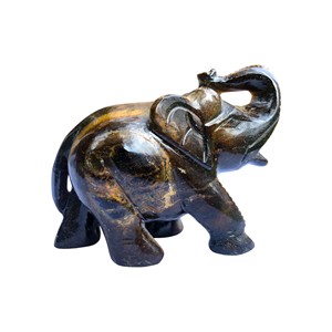 Elefante de Ojo de Tigre Natural, Figura de Elefante Tallada en Piedra Preciosa Natural, Regalo de Elefante, Elefante de Ojo de Tigre, Elefante de la Suerte - Product Image 3