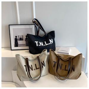 קיבולת גדולה כותנה בד tote תיק נשים חדש יחיד תיק יחיד רב-תכליתי קניות תיק מזדמנים רב-אמריקאי רטרו רוכסן - Product Image 1